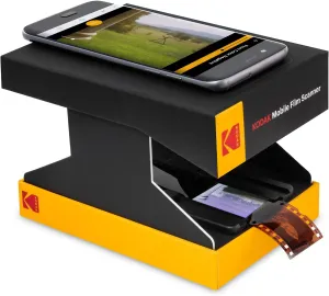 KODAK Mobile Film Scanner - Fun Novelty Scanner Lets You Scan and Play with Old 35mm Films & Slides Using Your Smartphone Camera - Cardboard Platform & Eco-Friendly Toy LED Backlight