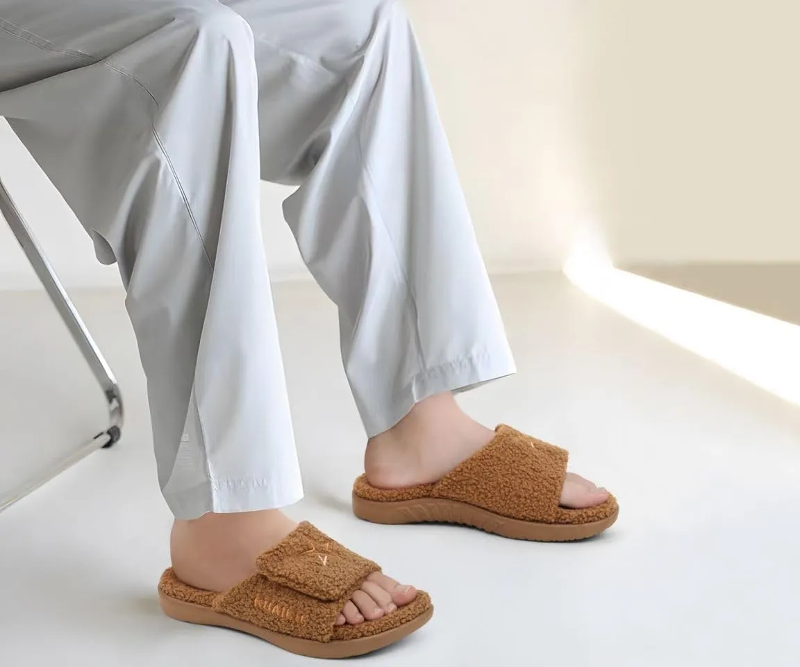KuaiLu Mens Slides Soft Cushion Sport Sandals with Plantar Fasciitis Arch Support Adjustable Open Toe Summer Slippers Slip on Indoor Outdoor Size 7-15
