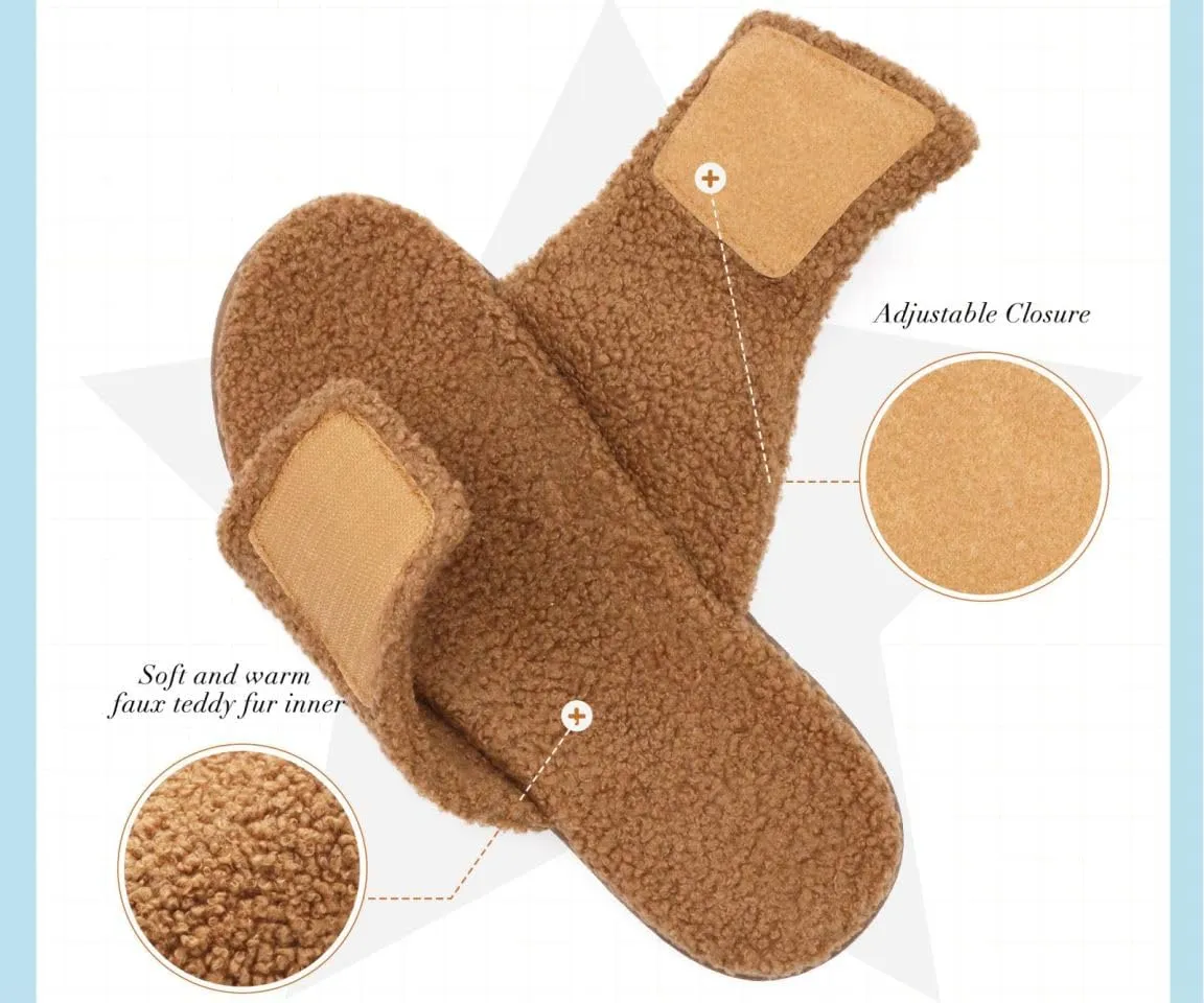 KuaiLu Mens Slides Soft Cushion Sport Sandals with Plantar Fasciitis Arch Support Adjustable Open Toe Summer Slippers Slip on Indoor Outdoor Size 7-15