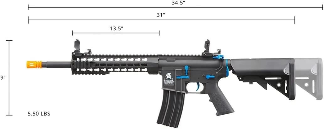 Lancer Tactical Gen 2 10" KeyMod Airsoft AEG w/Crane Stock
