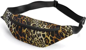 Leopard Skin Large Crossbody Fanny Packfor Women Men Waist Pack for Running with Adjustable Strap for Sports Casual Bag 36 * 15cm