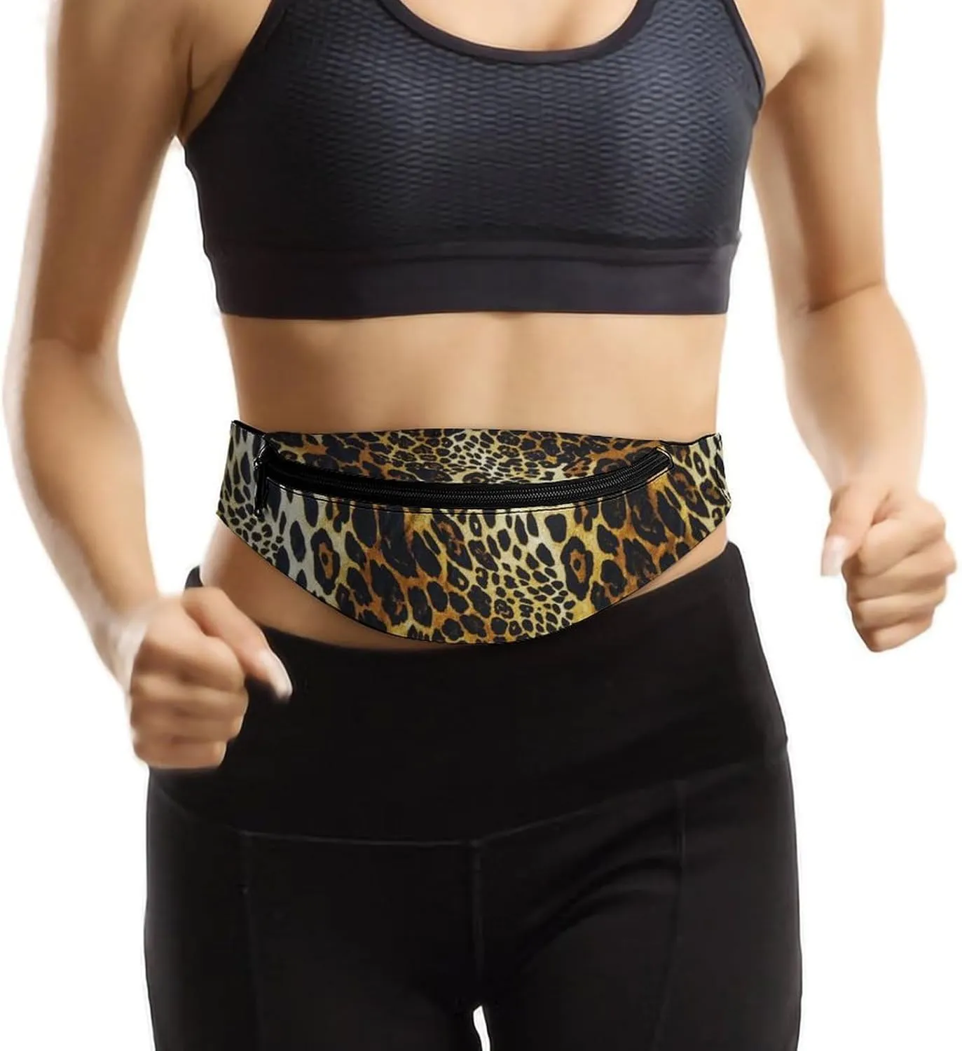 Leopard Skin Large Crossbody Fanny Packfor Women Men Waist Pack for Running with Adjustable Strap for Sports Casual Bag 36 * 15cm