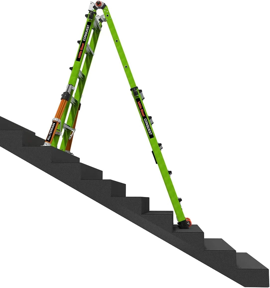 Little Giant Ladder Systems Conquest 2.0 All-Terrain, M22, 22ft, Multi-Position Ladder with Adjustable Outriggers, Fiberglass, Type 1A, 300 lbs Weight Rating, (17102-001)