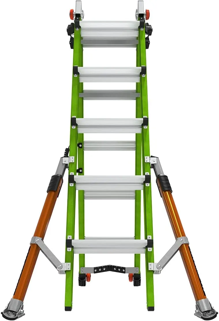 Little Giant Ladder Systems Conquest 2.0 All-Terrain, M22, 22ft, Multi-Position Ladder with Adjustable Outriggers, Fiberglass, Type 1A, 300 lbs Weight Rating, (17102-001)