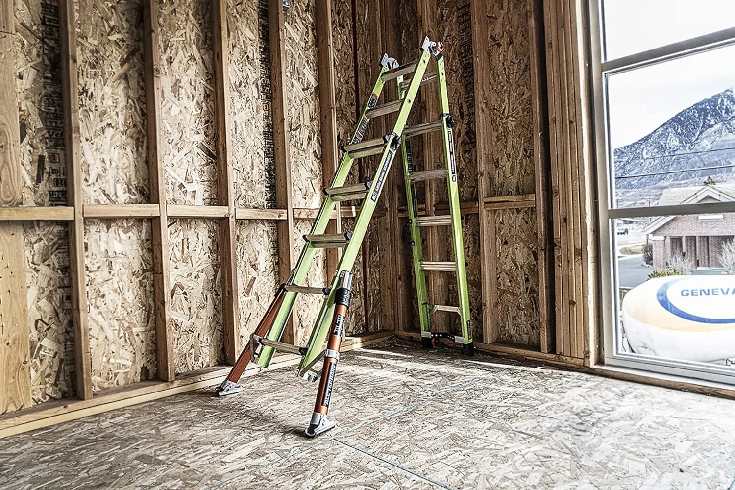 Little Giant Ladder Systems Conquest 2.0 All-Terrain, M22, 22ft, Multi-Position Ladder with Adjustable Outriggers, Fiberglass, Type 1A, 300 lbs Weight Rating, (17102-001)