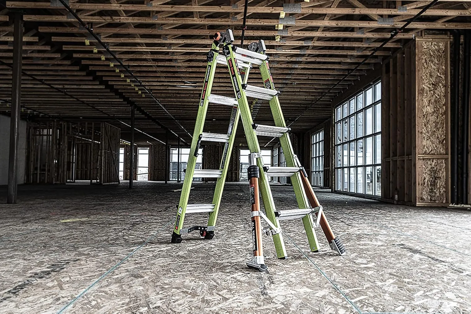 Little Giant Ladder Systems Conquest 2.0 All-Terrain, M22, 22ft, Multi-Position Ladder with Adjustable Outriggers, Fiberglass, Type 1A, 300 lbs Weight Rating, (17102-001)