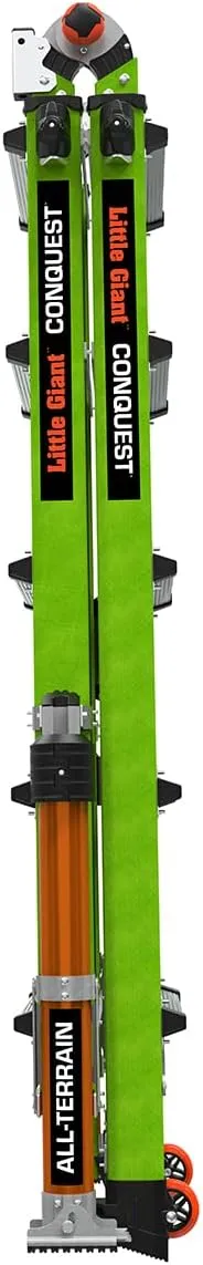 Little Giant Ladder Systems Conquest 2.0 All-Terrain, M22, 22ft, Multi-Position Ladder with Adjustable Outriggers, Fiberglass, Type 1A, 300 lbs Weight Rating, (17102-001)