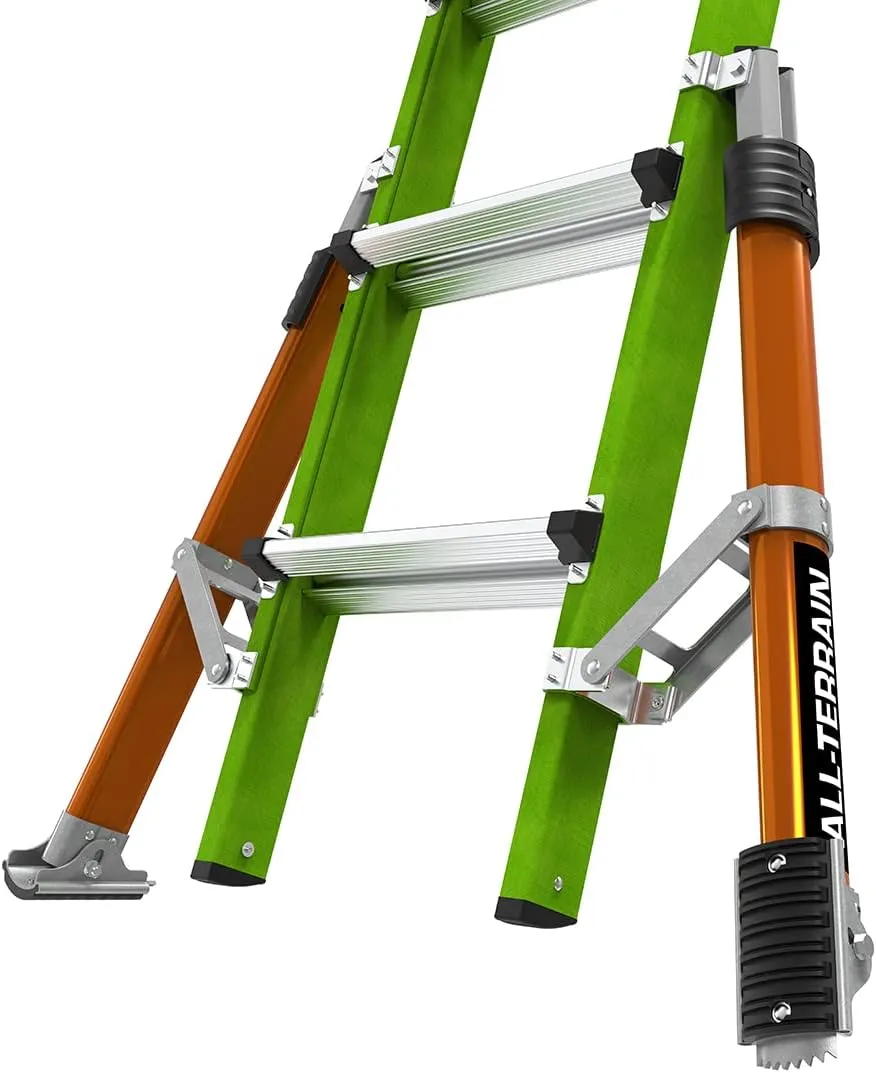 Little Giant Ladder Systems Conquest 2.0 All-Terrain, M22, 22ft, Multi-Position Ladder with Adjustable Outriggers, Fiberglass, Type 1A, 300 lbs Weight Rating, (17102-001)