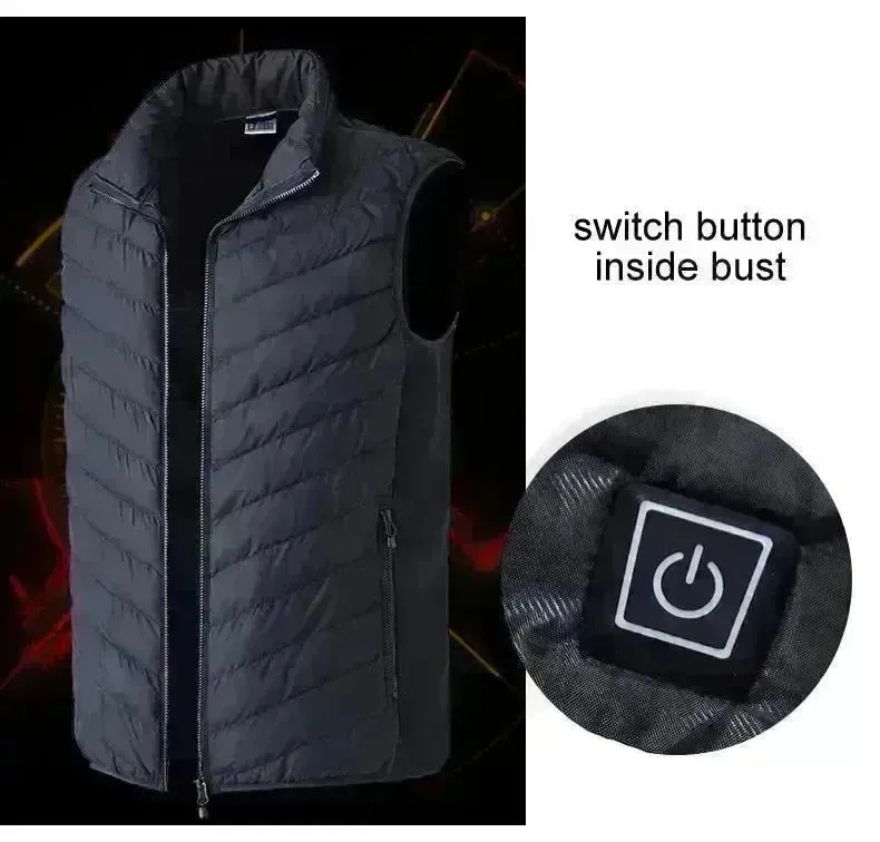LoClimb Men's Camouflage USB Heated Vest Sleeveless Jacket for Hiking Skiing