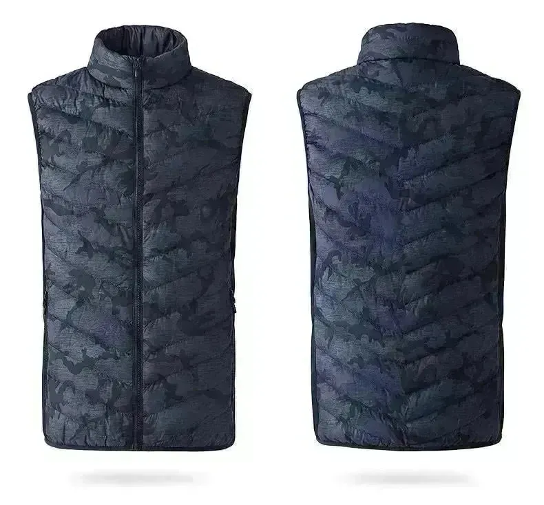 LoClimb Men's Camouflage USB Heated Vest Sleeveless Jacket for Hiking Skiing