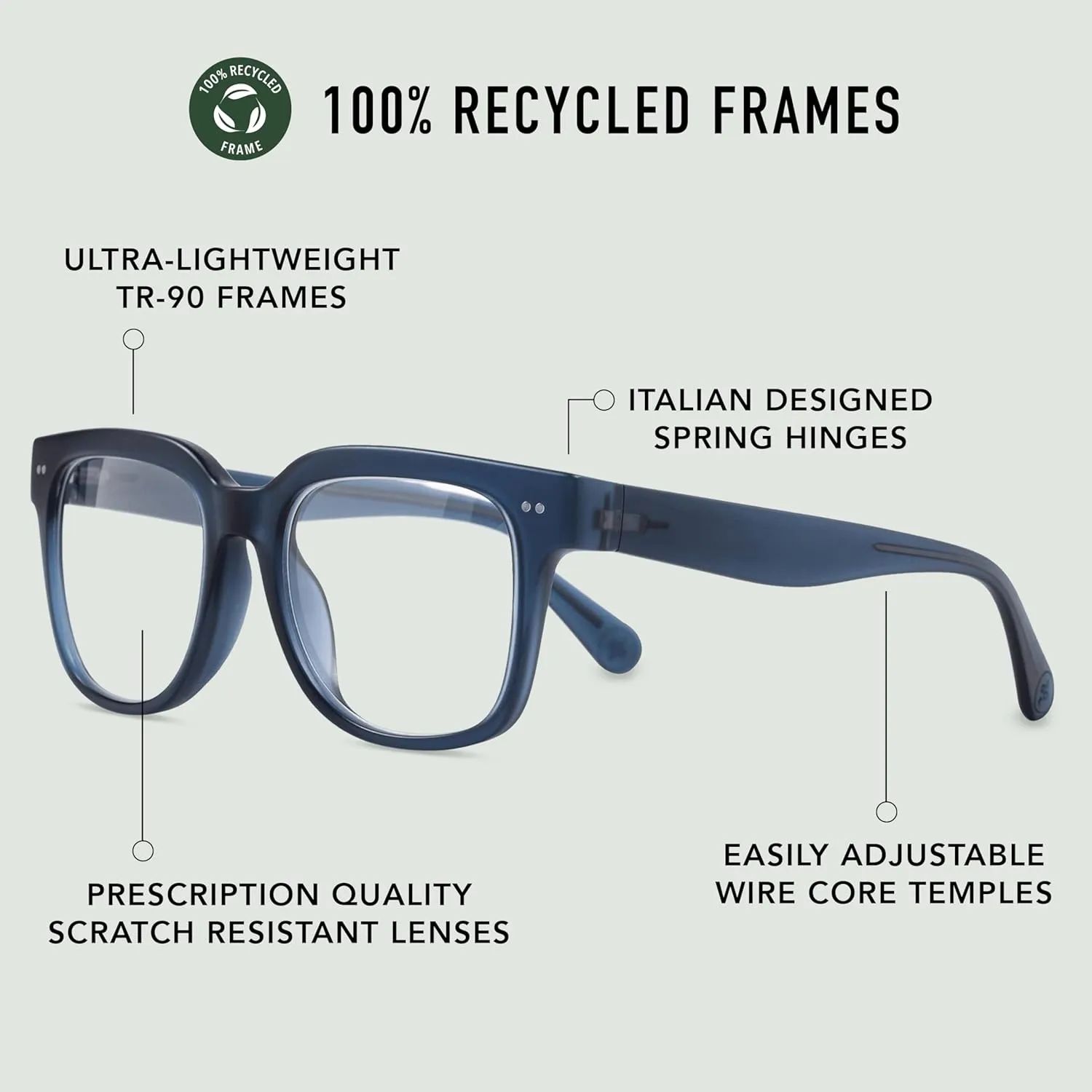 LOOK OPTIC Laurel Reader-Lightweight Full Magnification Reading Glasses with Scratch-Resistant Anti-Reflective Lenses