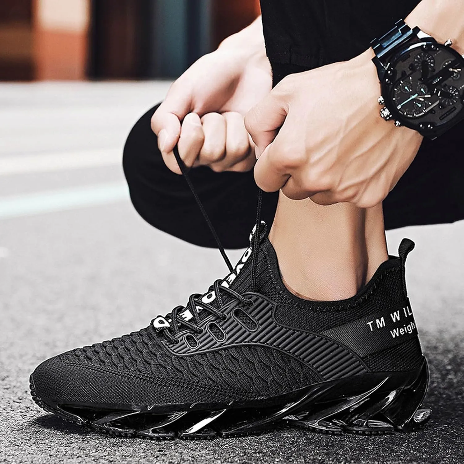 Luniva Shoes, Height Boosting Shoes for Men, Athletic Lightweight Breathable Running Walking Shoes Comfort Non Slip Breathable Knit Slip On Sneakers