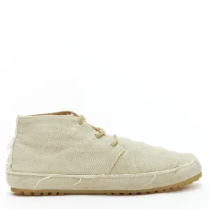 MAISON MARGIELA beige canvas leather lace up espadrille boots EU39