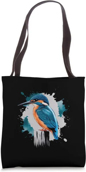 Majestic Kingfisher Perched On Stump Tote Bag