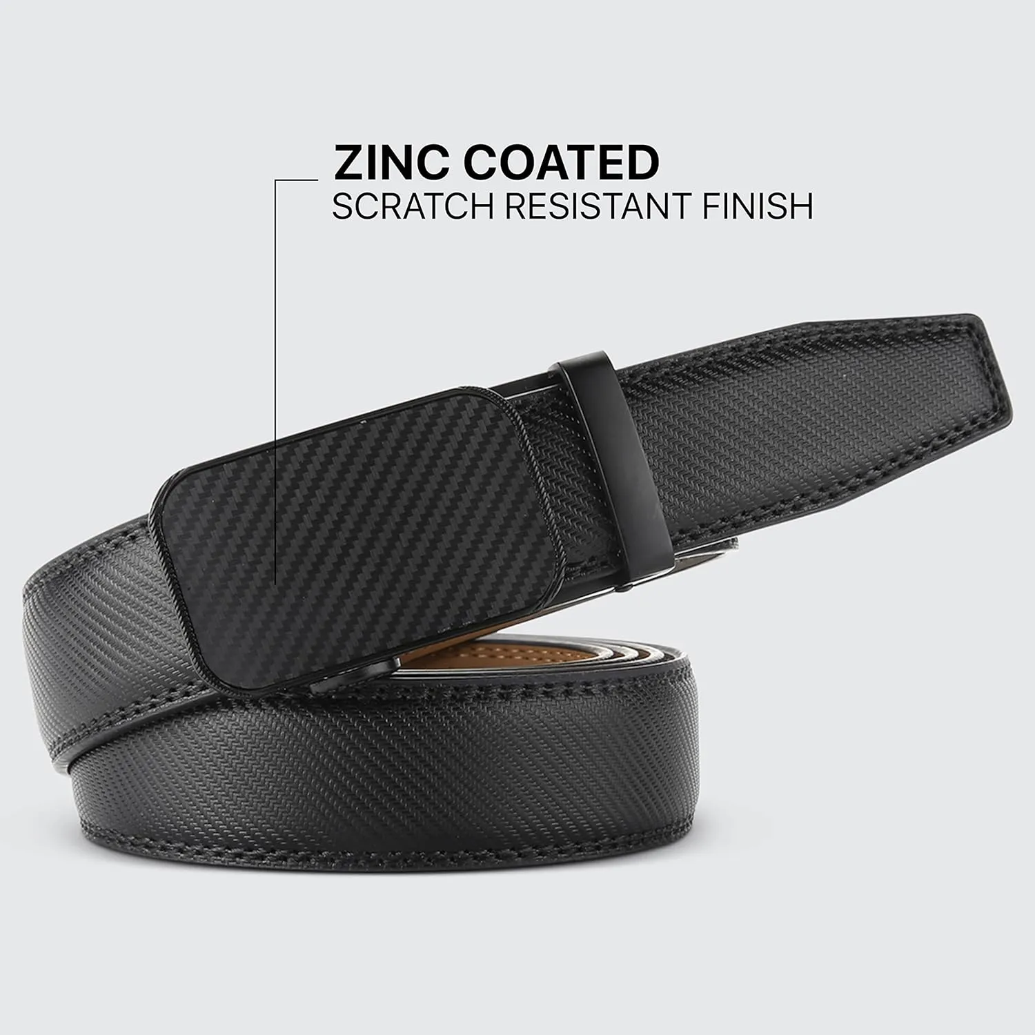 Marino Men’s Genuine Leather Ratchet Dress Belt With Automatic Buckle, Enclosed in an Elegant Gift Box
