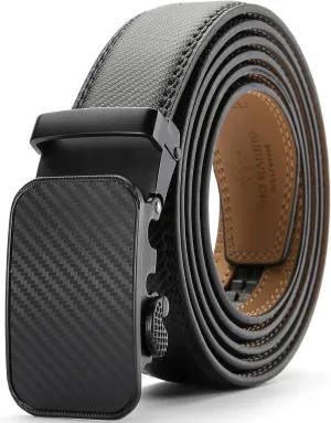Marino Men’s Genuine Leather Ratchet Dress Belt With Automatic Buckle, Enclosed in an Elegant Gift Box