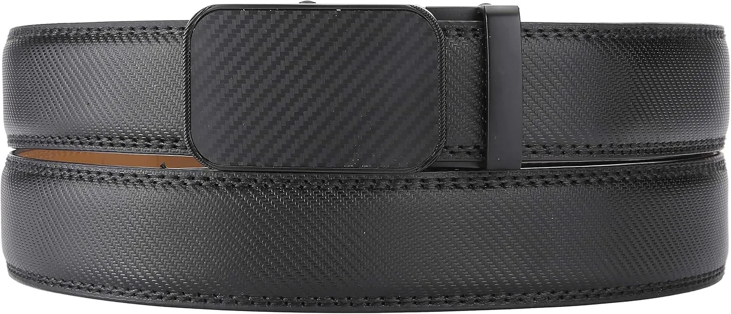 Marino Men’s Genuine Leather Ratchet Dress Belt With Automatic Buckle, Enclosed in an Elegant Gift Box