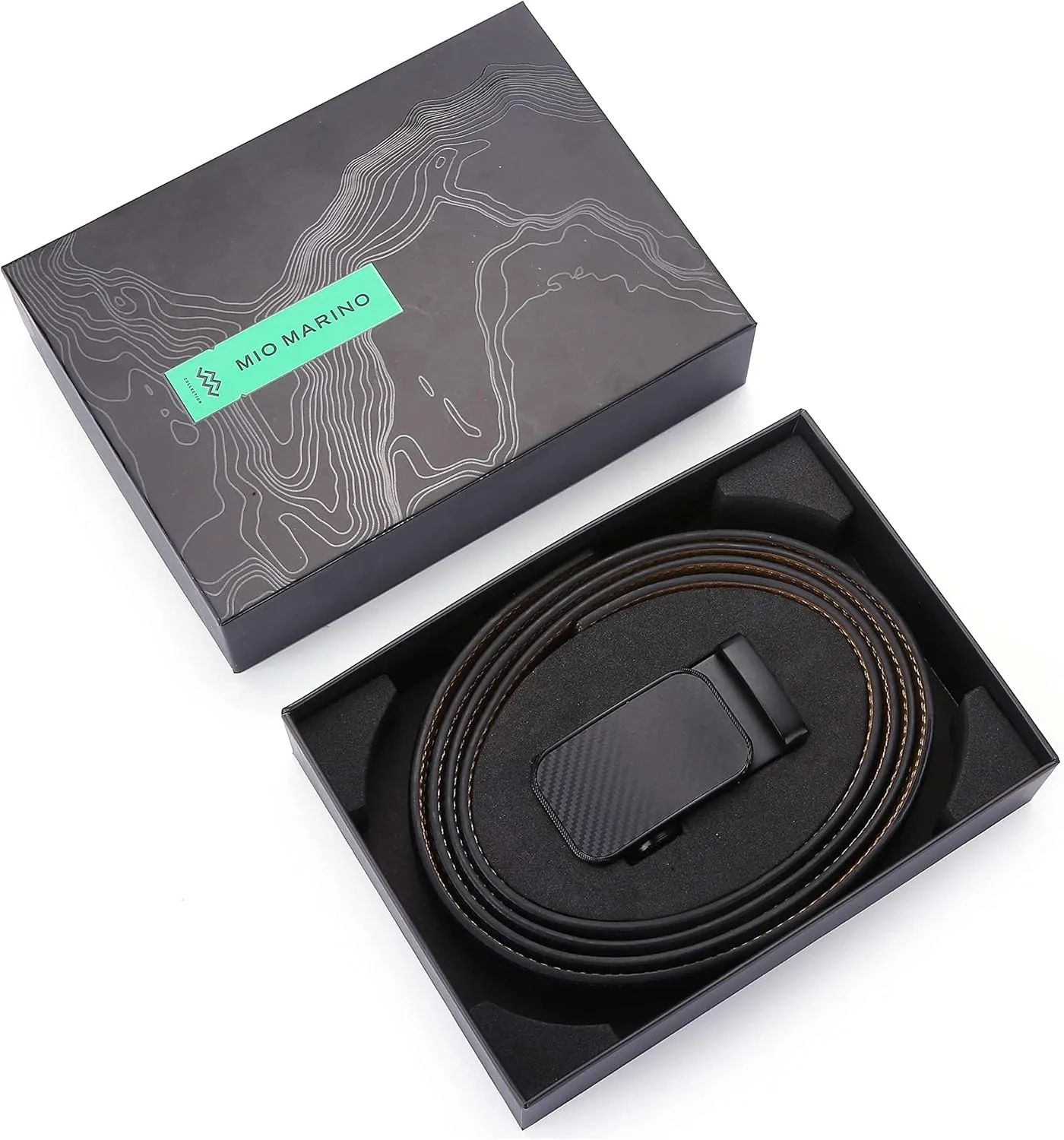 Marino Men’s Genuine Leather Ratchet Dress Belt With Automatic Buckle, Enclosed in an Elegant Gift Box