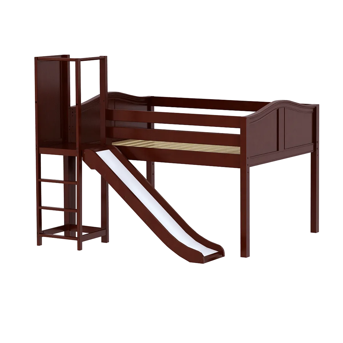 Maxtrix Full Low Loft Bed with Slide Platform