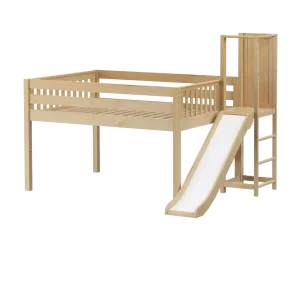 Maxtrix Full Low Loft Bed with Slide Platform
