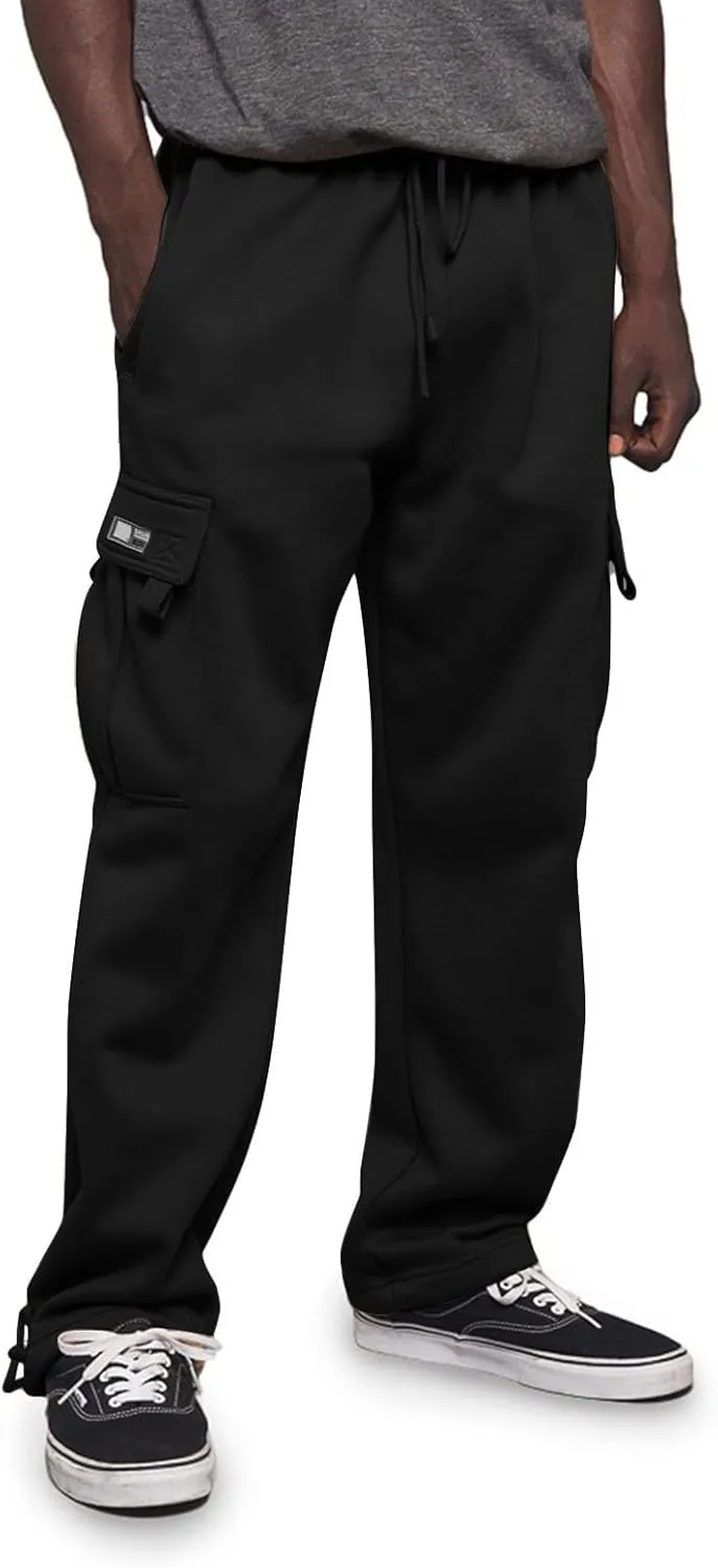 Men Cargo Combat Work Pant Gym Running Jogger Plain Stretch Sweat Pants Loose Linen Track Lounge Pants