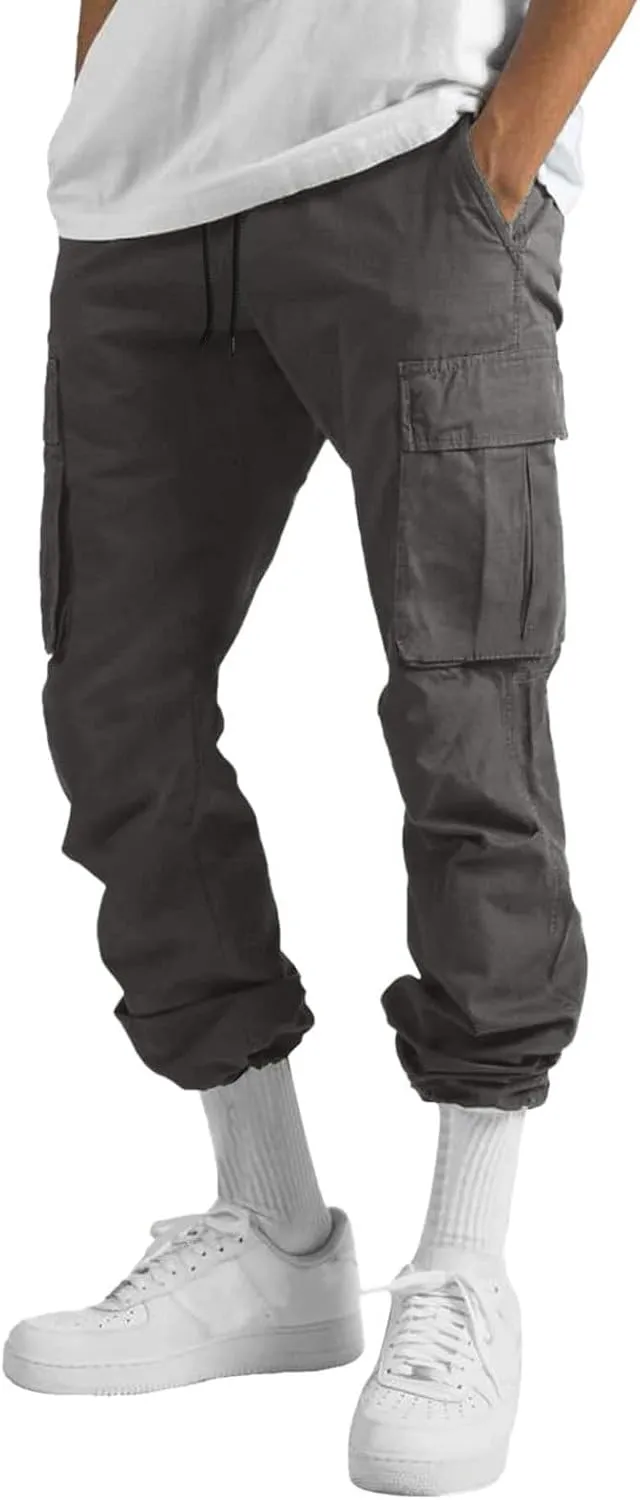 Men Pants Casual Fashion Jogger Active Wear Sweatpants Straight Leg Cargo Combat Pant