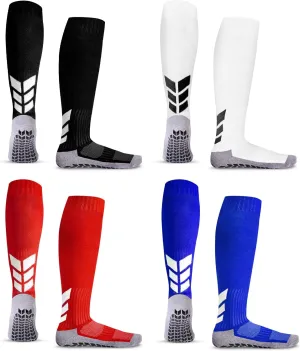 MENDENG Knee High Non-Slip Soccer Socks for Men & Women - Football, Basketball, Hockey Sports Grip Socks