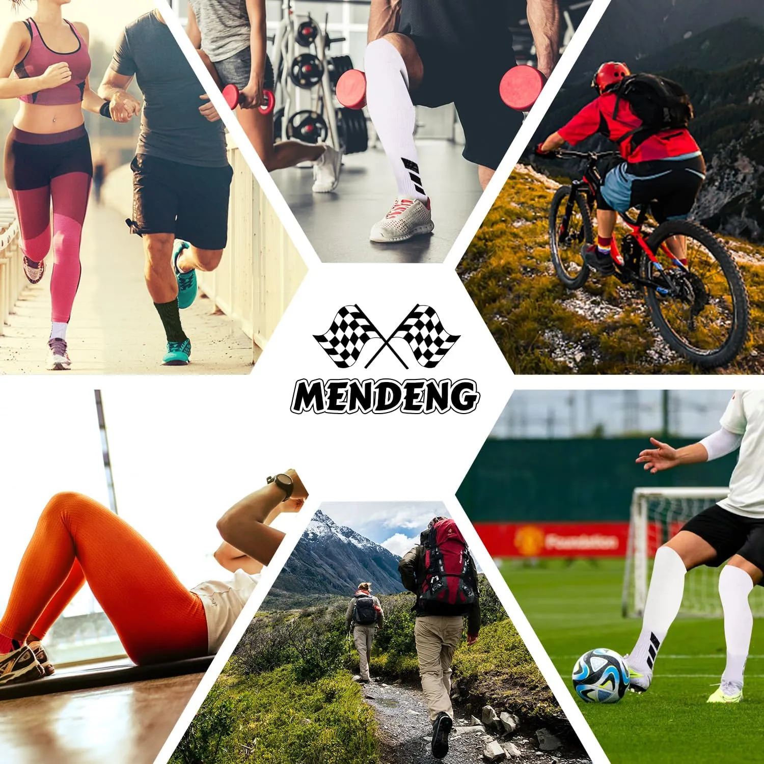 MENDENG Knee High Non-Slip Soccer Socks for Men & Women - Football, Basketball, Hockey Sports Grip Socks