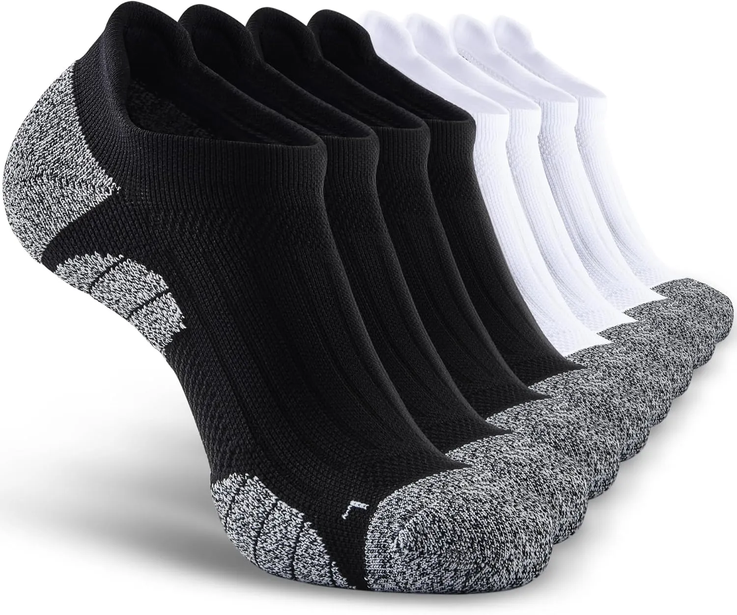 Men's No Show Compression Athletic Socks, Cushioned for Running Hiking