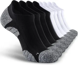 Men's No Show Compression Athletic Socks, Cushioned for Running Hiking