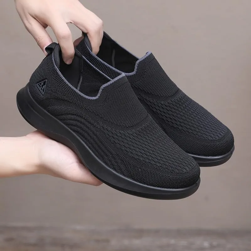Men's Slip-On Linen-Blend Loafers Lightweight Design with Contrast Topstitching for Spring Garden Parties