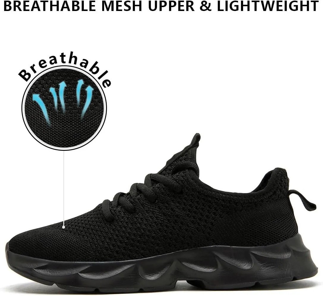 Mens Walking Shoes Running Trainers Sneakes Athletic Gym Fitness Sport Shoes Non Slip Breathable Mesh Comfortable Workout Fashion Slip On