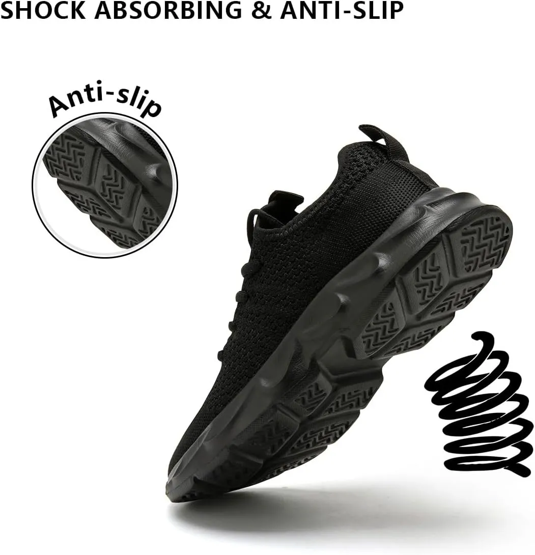 Mens Walking Shoes Running Trainers Sneakes Athletic Gym Fitness Sport Shoes Non Slip Breathable Mesh Comfortable Workout Fashion Slip On