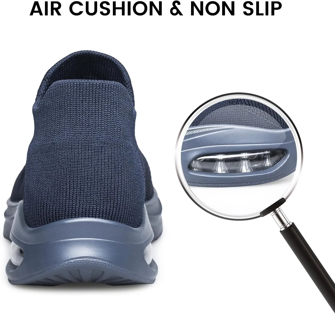 Mens Walking Shoes Sock Casual Fashion Sneakers Comfortable Slip On Air Cushion Workout Athletic Gym Running Shoes