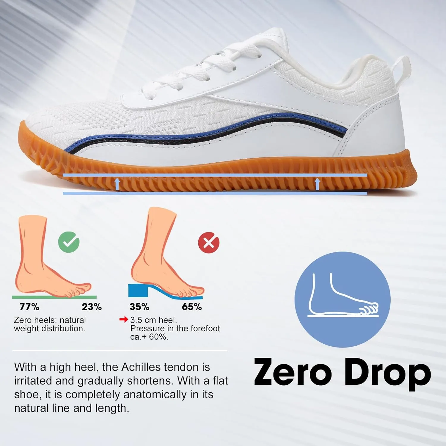 Men's Wide Width Sneakers, Extra Wide Toe Box, Minimalist Barefoot Trail-Running Gym Cross Trainer Shoes, White, Wide