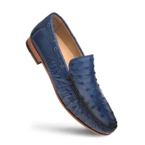 Mezlan Genuine RX612 Jeans Genuine Ostrich Moccasin Slip On Loafers