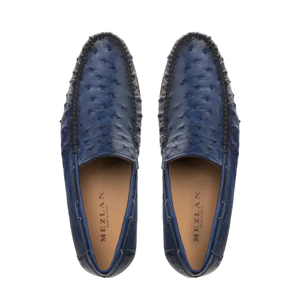 Mezlan Genuine RX612 Jeans Genuine Ostrich Moccasin Slip On Loafers