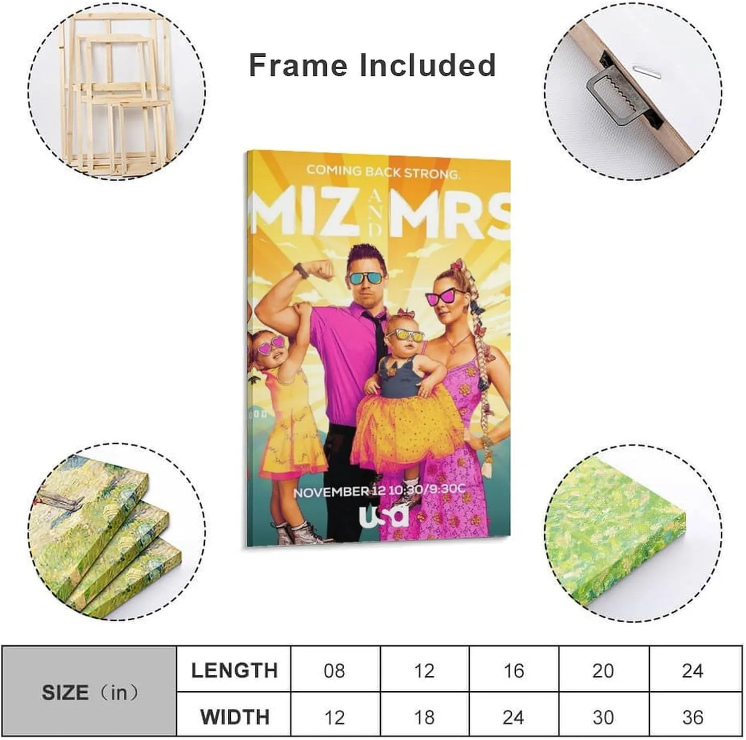 Miz And Mrs Wall Art Poster Gifts Bedroom Prints Home Decor Hanging Picture Canvas Painting Posters 16x24inch(40x60cm)