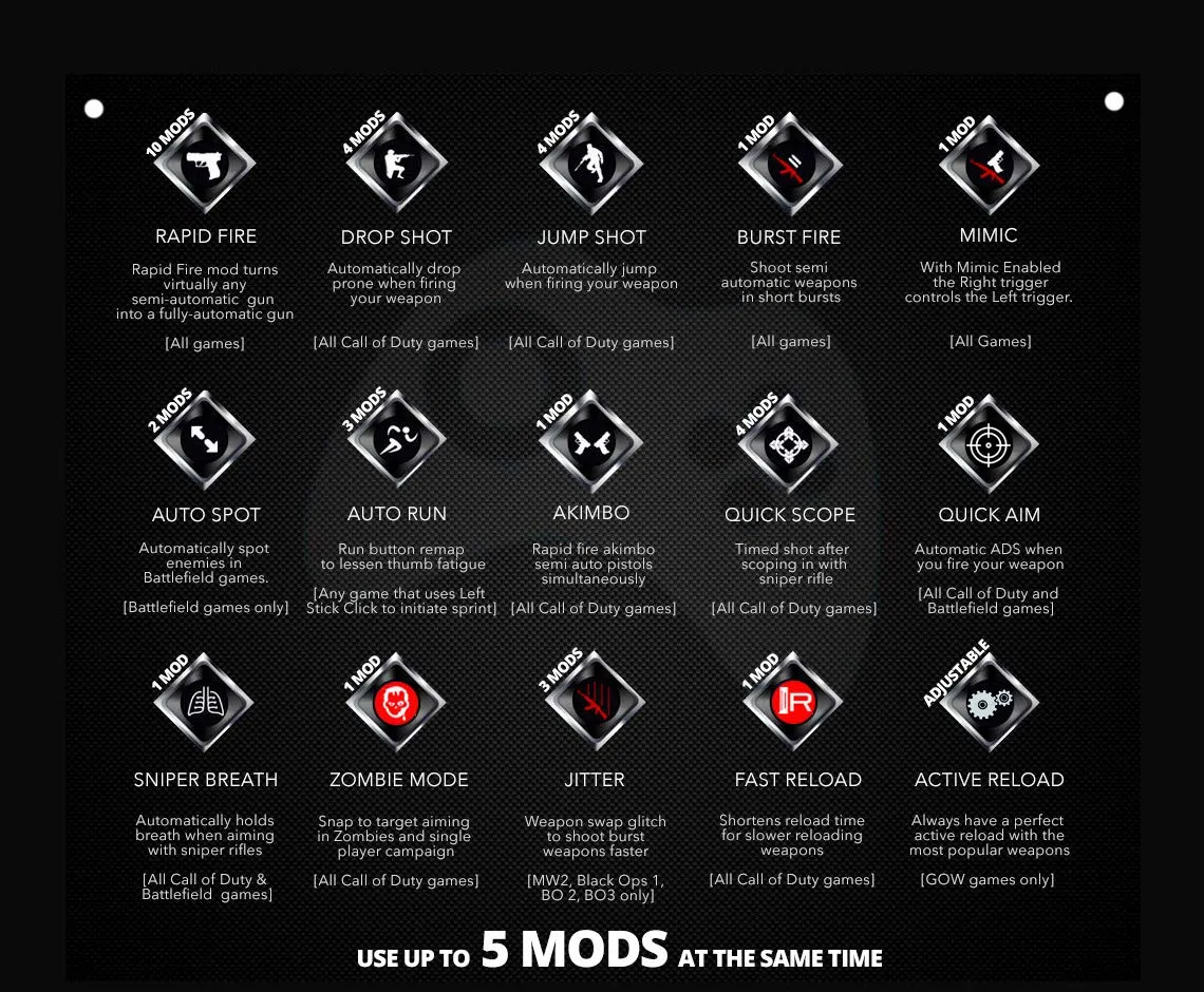 MODDEDZONE Custom MODDED controller Wireless Compatible with Xbox ONE Elite Series 2 and PC - With Smart Mods - Best For FPS Games - Handcrafted by Experts in USA with Unique Design - Black