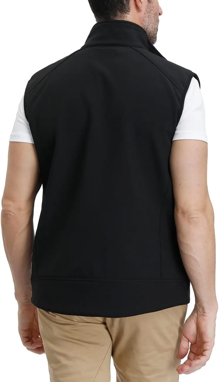 MOHEEN Men's Fleece Vest Outdoor Full Zip Softshell Sleeveless Jacket with Pockets