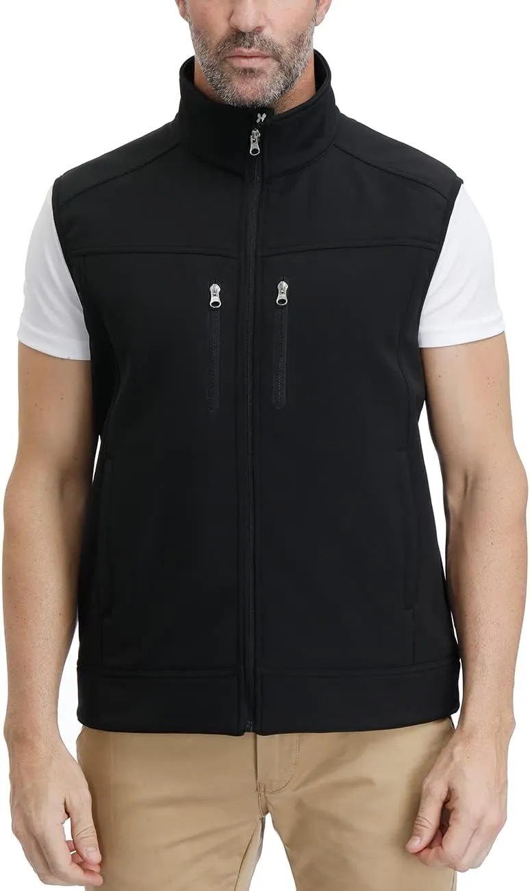 MOHEEN Men's Fleece Vest Outdoor Full Zip Softshell Sleeveless Jacket with Pockets