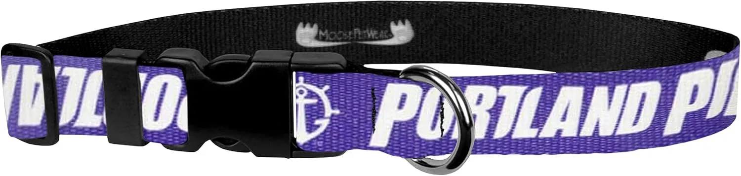 Moose Racing University of Portland Dog Collar - Deluxe Adjustable Dog Collars, 3/4" Wide Collar Adjusts 11-1/2 – 17-1/2", Medium, Pilots On Purple