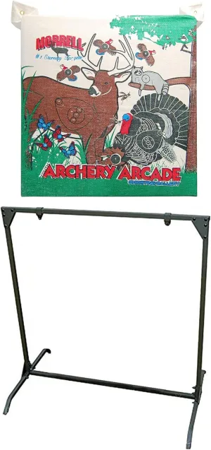 Morrell Youth 18 Pound Arcade Field Point Archery Bag Target with HME Products Bowhunting Archery Range Practice Shooting Stand for 30 Pound Bows