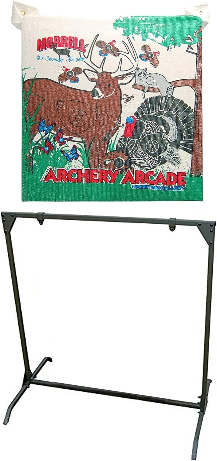 Morrell Youth 18 Pound Arcade Field Point Archery Bag Target with HME Products Bowhunting Archery Range Practice Shooting Stand for 30 Pound Bows