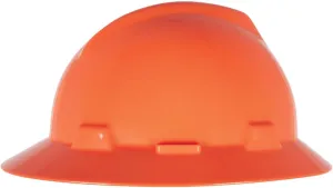 MSA V-Gard Full-Brim Hard Hat with Suspension - Polyethylene Shell, Superior Impact Protection and Self Adjusting Crown Straps - Standard Size Hard Hat