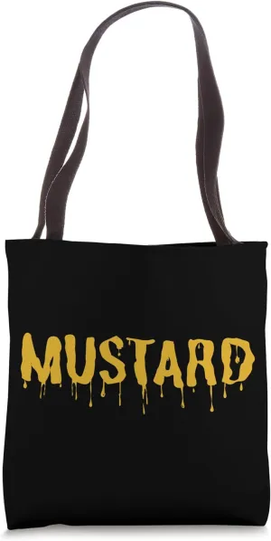 Mustard Dripping Funny Food Thrown On Wall Tote Bag