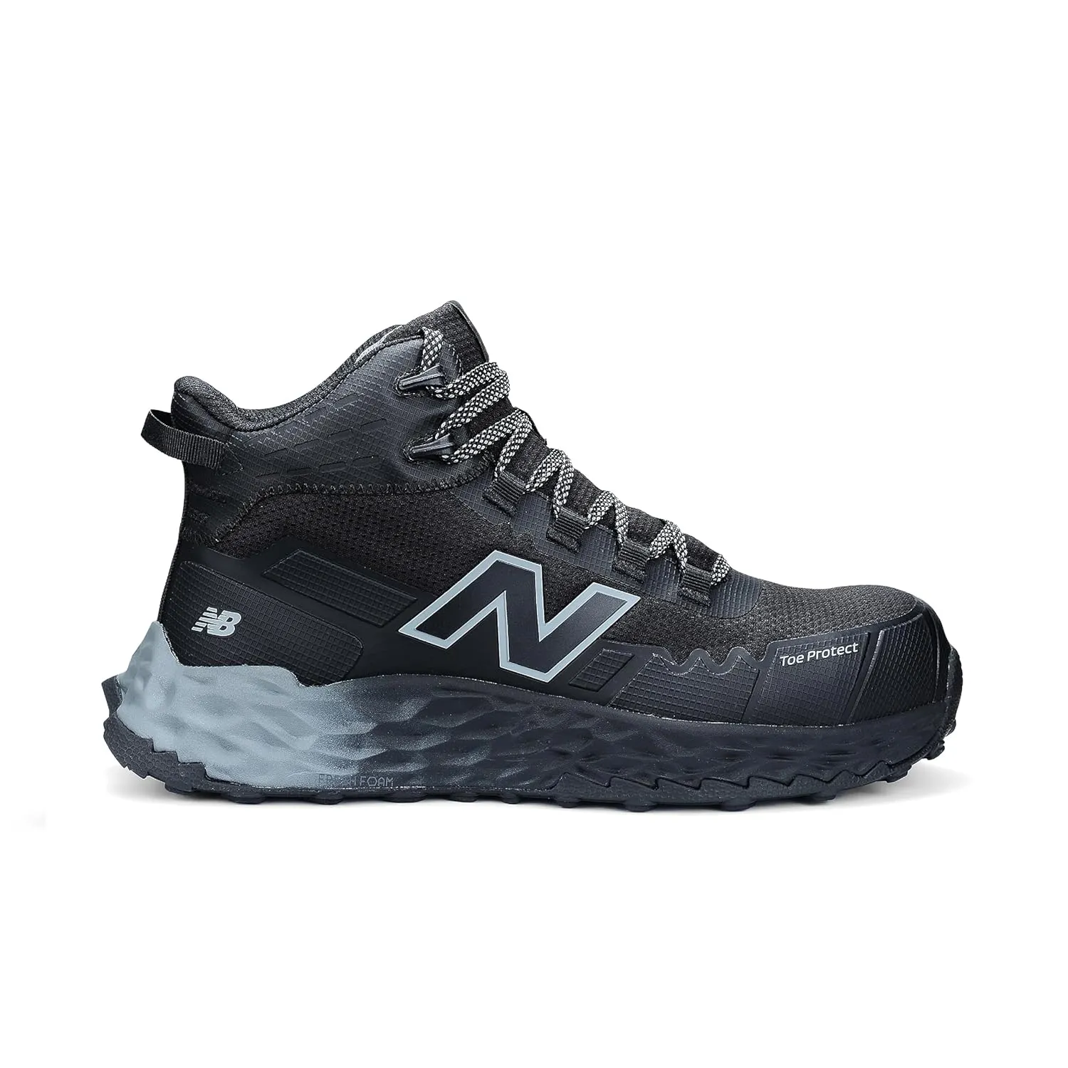 New Balance Fresh Foam Cremorne Composite Toe Safety Shoes for Men - Non Slip, Electrical Hazard - Black/Grey, Mid