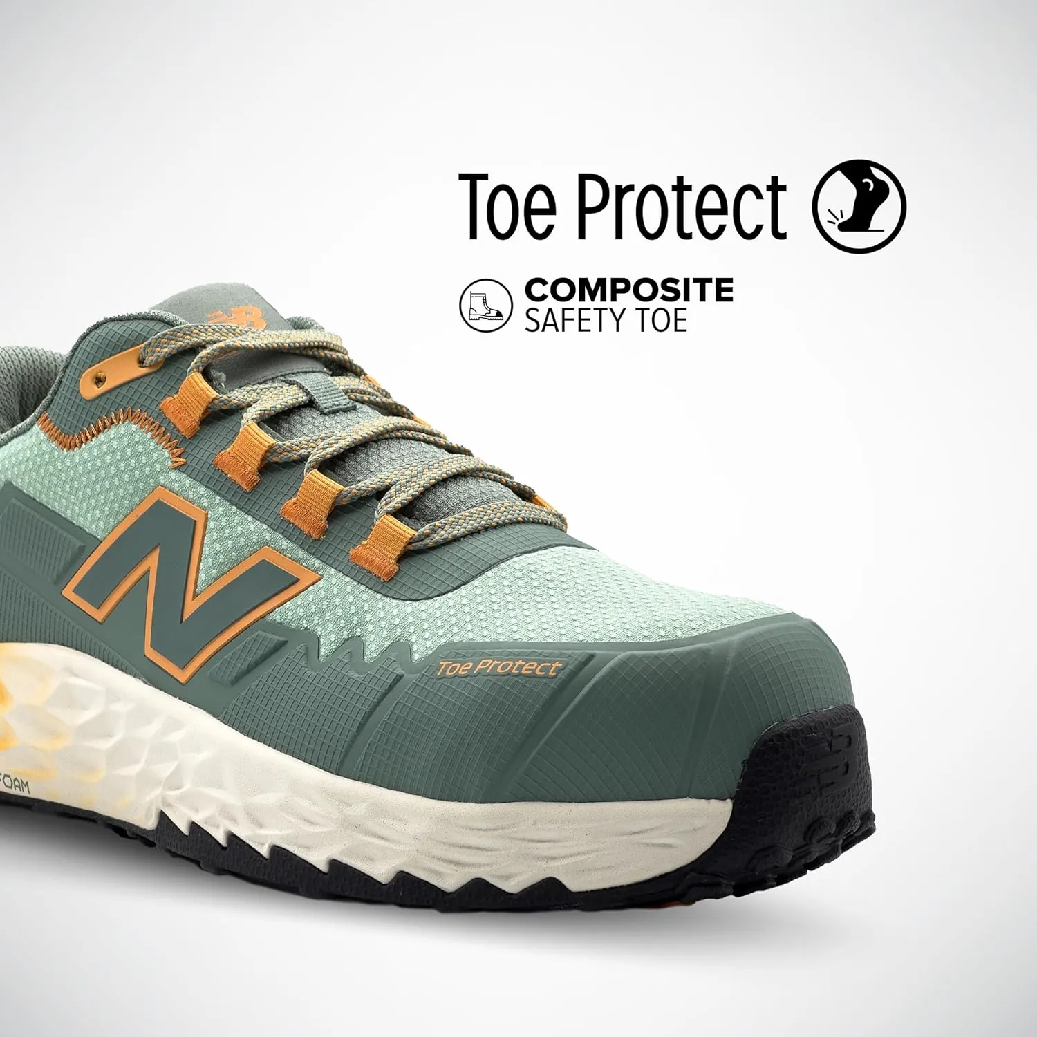 New Balance Fresh Foam Cremorne Composite Toe Safety Shoes for Women - Non Slip, Electrical Hazard - Wide, Aqua, Low Rise