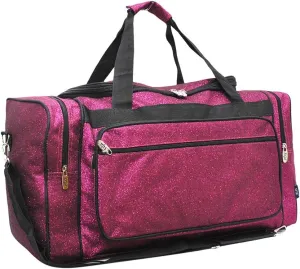 NGIL Hot Pink Glitter Canvas Carry on 20" Duffle Bag