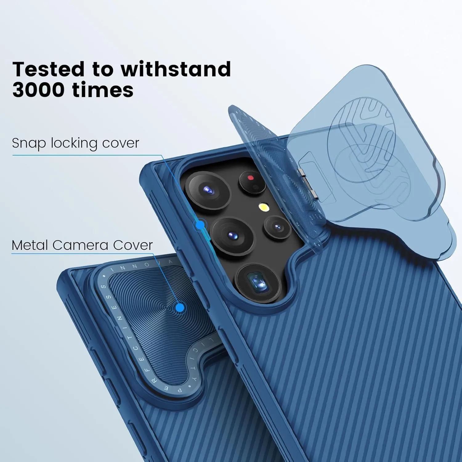 Nillkin Galaxy S24 Ultra Magnetic Case with Kickstand,CamShield Prop S24 Ultra 5G Case with Camera Cover, Compatible with Magsafe, 6.8 inch (Blue)